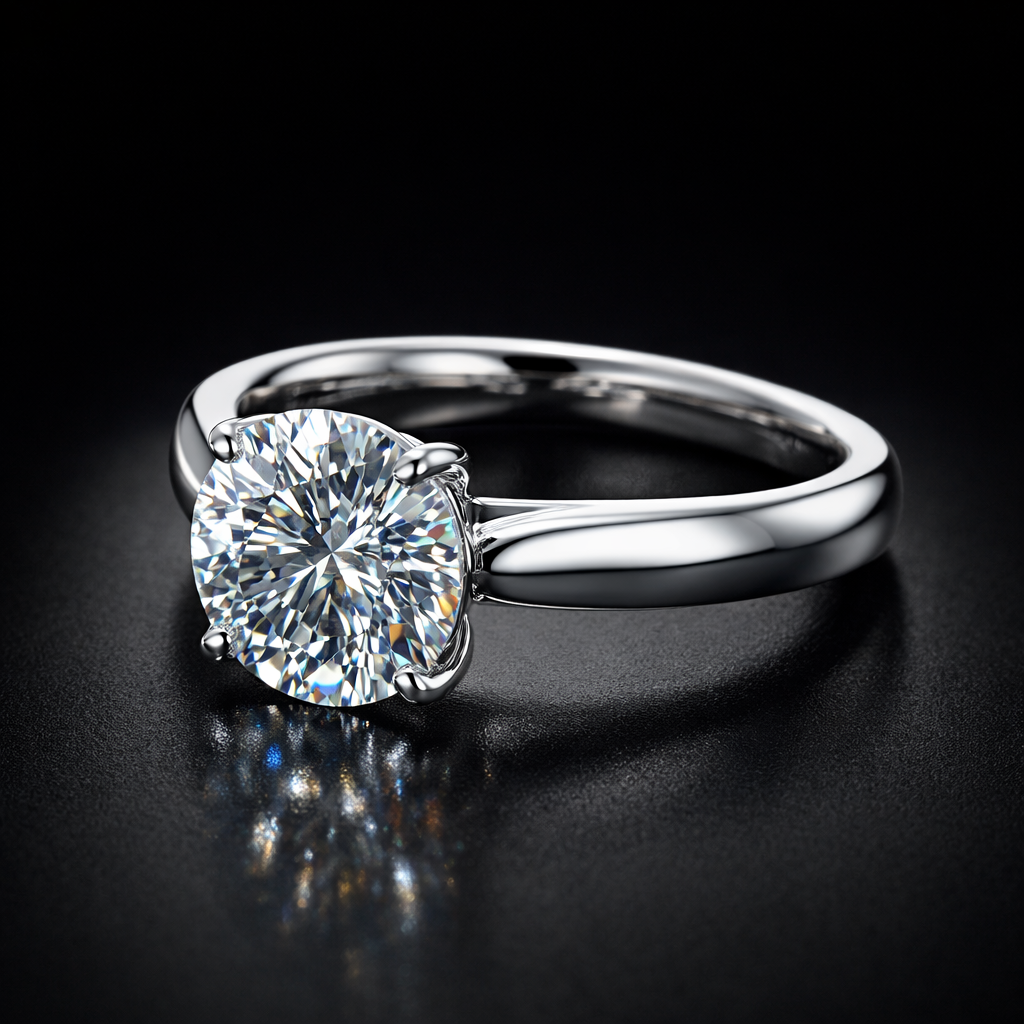 5.00 Carat Lab-Grown Diamond Solitaire Engagement Ring – Round Cut in 14K White Gold IGI Certified