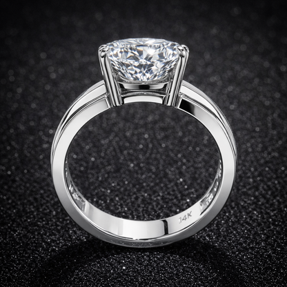 10.00 Carat Lab-Grown Diamond Solitaire Engagement Ring – Round Cut in 14K White Gold