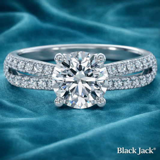 2.40 CT Round Shape Memory Diamond Ring in 14K White Gold – Ashes to Diamond | Brand Authenticity Certified