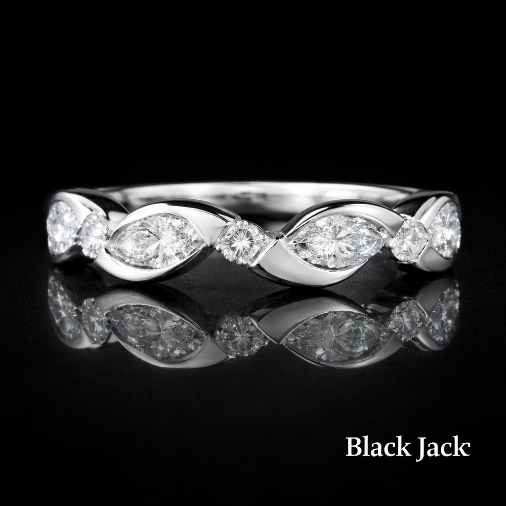 0.35 CT Lab-Grown Diamond Infinity Marquise Women’s Wedding Band in White Gold | Brand Authenticity Certified