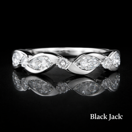 0.35 CT Lab-Grown Diamond Infinity Marquise Women’s Wedding Band in White Gold | Brand Authenticity Certified