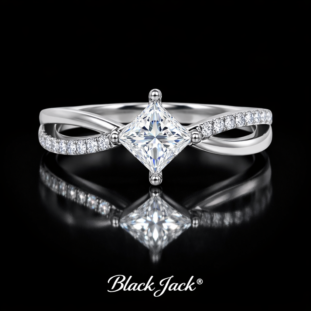 2.30 Carat Princess Cut Lab-Grown Diamond Solitaire Engagement Ring in 925 Sterling Silver