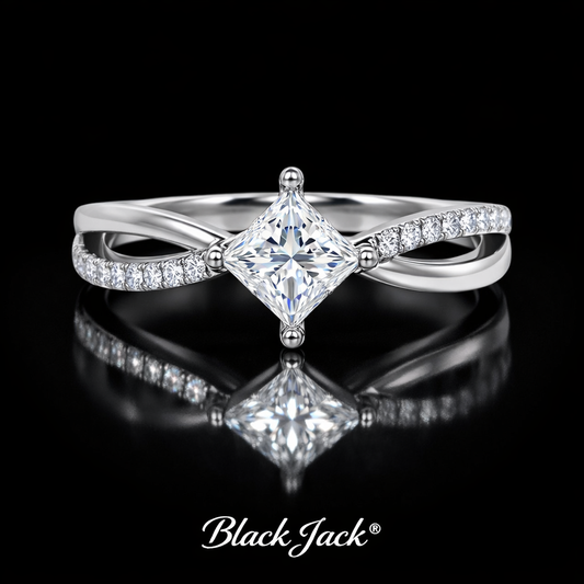 2.30 Carat Princess Cut Lab-Grown Diamond Solitaire Engagement Ring in 925 Sterling Silver