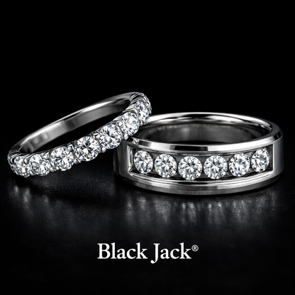 0.60 Carat Women & 0.50 Carat Men Lab-Grown Diamond Couple Wedding Ring Set – Round Cut in 14K White Gold