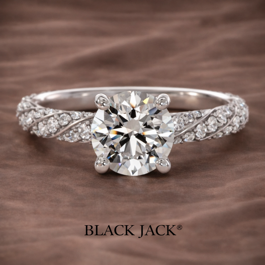 1.85 CT Round Shape Memory Diamond Ring in 14K White Gold – Ashes to Diamond | Brand Authenticity Certified