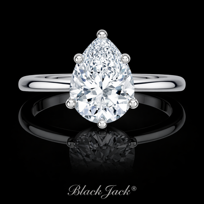 2.00 Ct Lab-Grown Diamond Women’s Solitaire Engagement Ring Pear Cut in 14K White Gold
