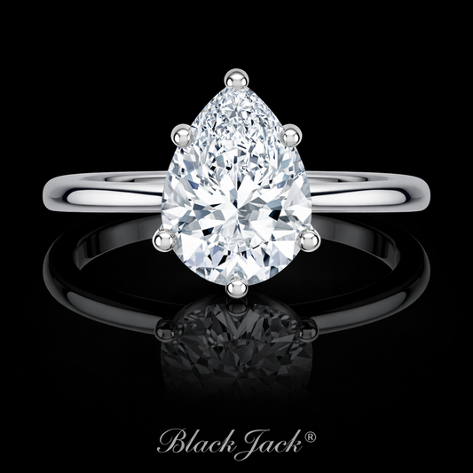 2.00 Ct Lab-Grown Diamond Women’s Solitaire Engagement Ring Pear Cut in 14K White Gold