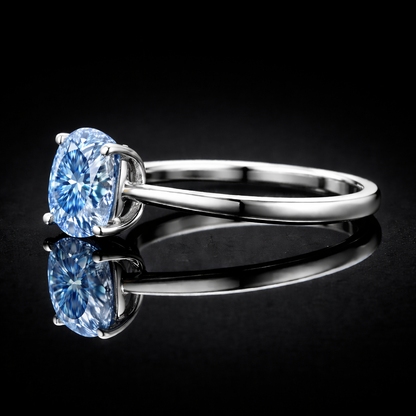 1.50 Carat Lab-Grown Diamond Solitaire Engagement Ring Oval Cut in 14K White Gold