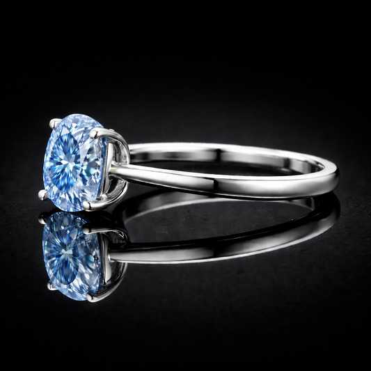 1.50 Carat Lab-Grown Diamond Solitaire Engagement Ring Oval Cut in 14K White Gold