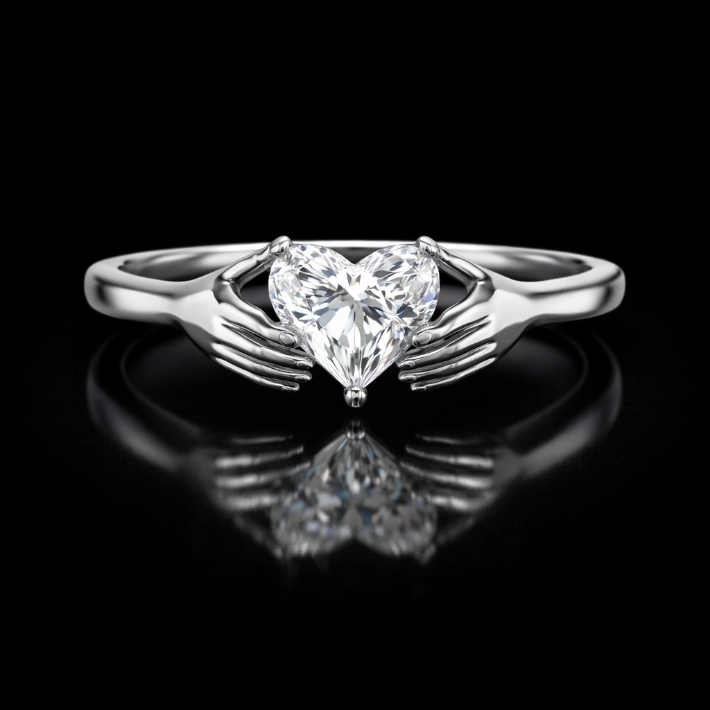 2.00 Carat Heart Cut Lab-Grown Diamond Solitaire Engagement Ring in 925 Sterling Silver