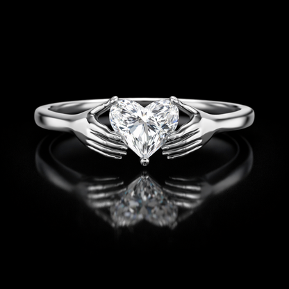 2.00 Carat Heart Cut Lab-Grown Diamond Solitaire Engagement Ring in 925 Sterling Silver