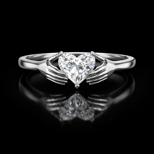 2.00 Carat Heart Cut Lab-Grown Diamond Solitaire Engagement Ring in 925 Sterling Silver