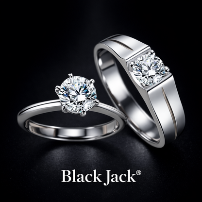 1.00 Ct Women’s Engagement Ring & 1.00 Ct Men’s Engagement Ring – Lab Grown Ashes to Diamond Matching Couple Rings in 14K Gold