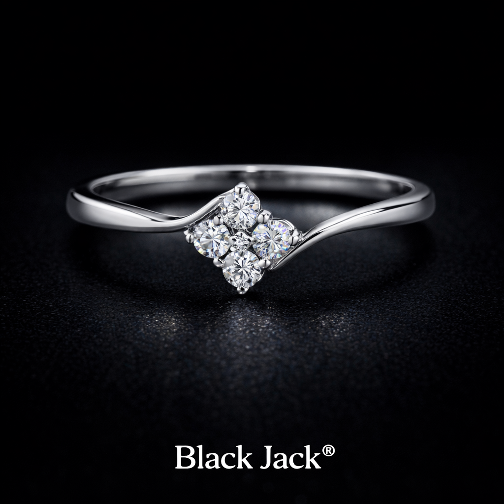 0.50 Carat Round Cut Lab-Grown Diamond Cluster Engagement Ring in 925 Sterling Silver