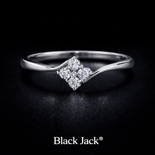 0.50 Carat Round Cut Lab-Grown Diamond Cluster Engagement Ring in 925 Sterling Silver