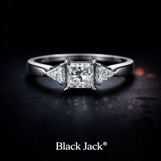 1.30 Carat Princess & Trillion Cut Lab-Grown Diamond Three Stone Engagement Ring in 925 Sterling Silver