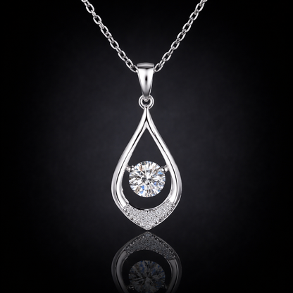 0.50 Ct Lab-Grown Diamond Teardrop Floating Pendant in 925 Sterling Silver