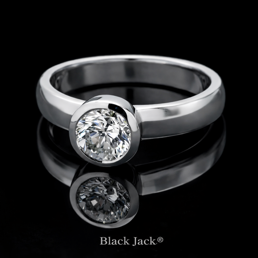 1.50 Carat Lab-Grown Diamond Solitaire Engagement Ring Round Cut in 14K White Gold