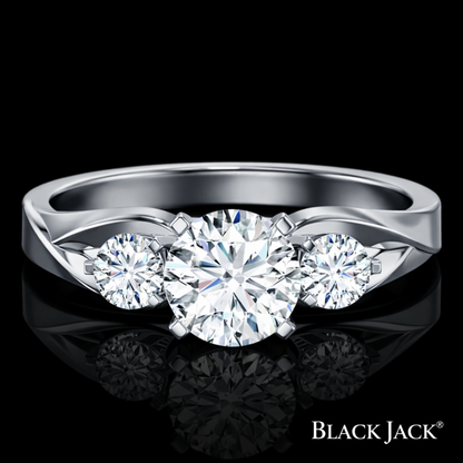 2.60 Carat Lab-Grown Diamond Engagement Ring – Round Cut with Side Stones in 14K White Gold