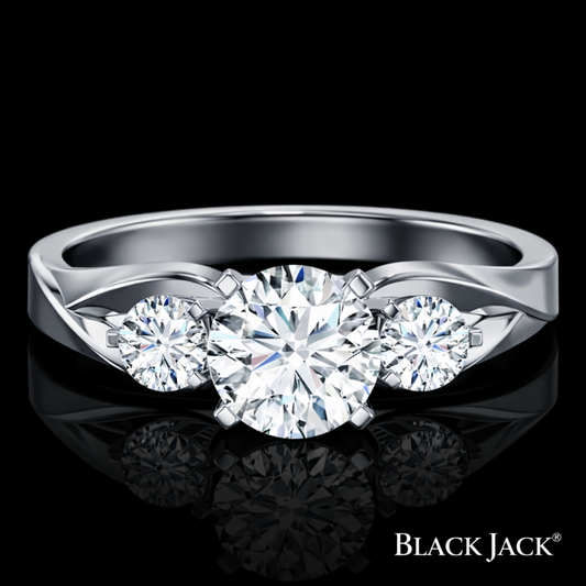 2.60 Carat Lab-Grown Diamond Engagement Ring – Round Cut with Side Stones in 14K White Gold