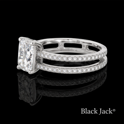 1.30 Carat Lab-Grown Diamond Engagement Ring Princess Cut Center in 14K White Gold