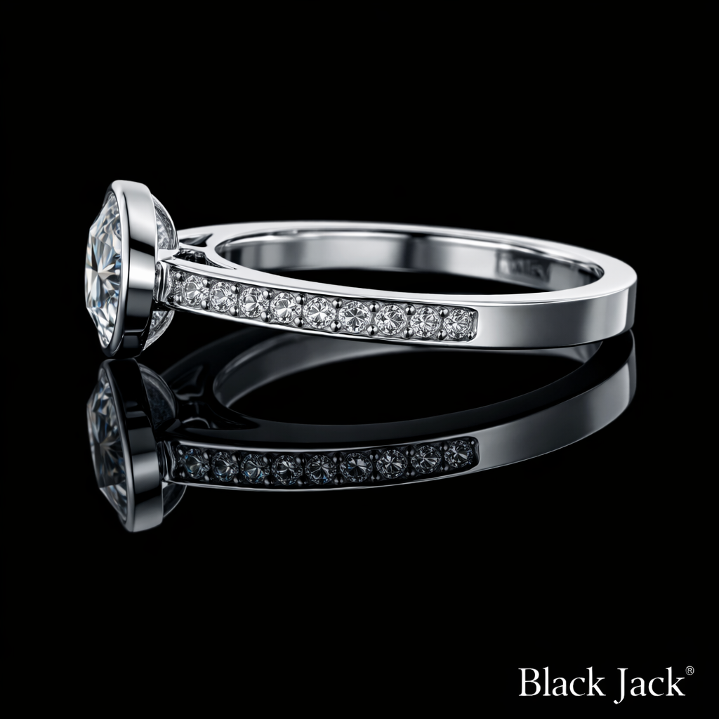 1.50 Carat Lab-Grown Diamond Engagement Ring Round Cut with Pavé Side Stones in 14K White Gold