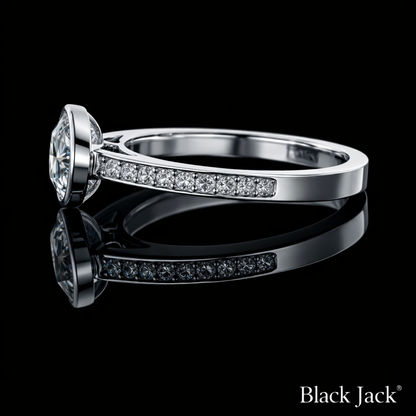 1.50 Carat Lab-Grown Diamond Engagement Ring Round Cut with Pavé Side Stones in 14K White Gold