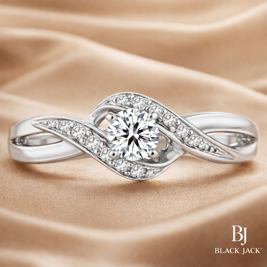 Lab Grown Diamond Engagement Ring 1.20 CT Round Cut in 14K White Gold IGI Certified