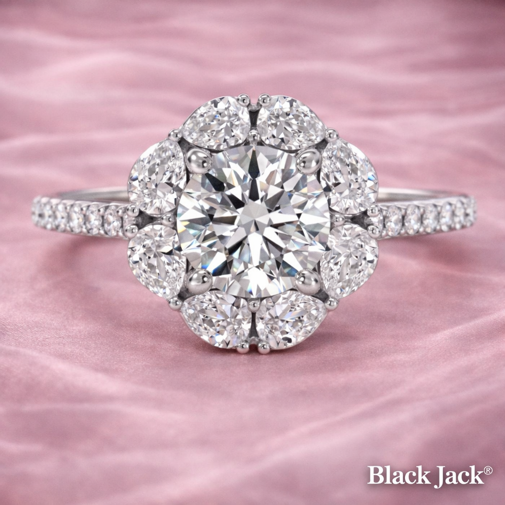 2.45 CT Round Shape Memory Diamond Halo Ring in 14K White Gold – Ashes to Diamond | Brand Authenticity Certified