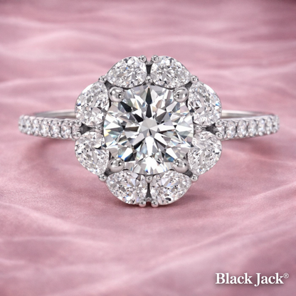 2.45 CT Round Shape Memory Diamond Halo Ring in 14K White Gold – Ashes to Diamond | Brand Authenticity Certified