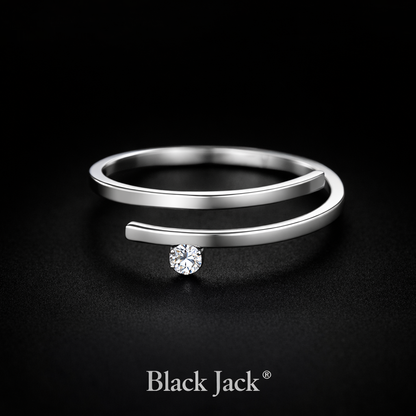 0.10 Carat Round Cut Lab-Grown Diamond Open Bypass Solitaire Ring in 925 Sterling Silver