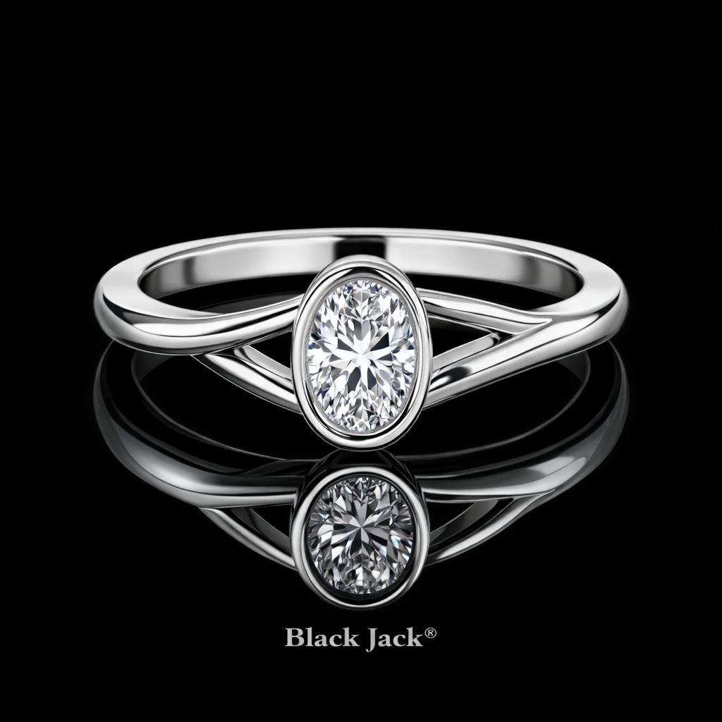 1.00 Carat Lab-Grown Diamond Engagement Ring Oval Cut in 14K White Gold