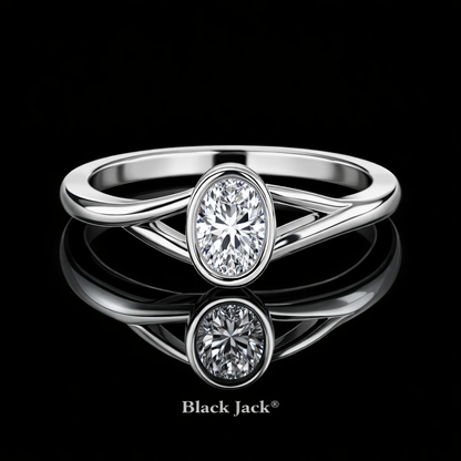 1.00 Carat Lab-Grown Diamond Engagement Ring Oval Cut in 14K White Gold