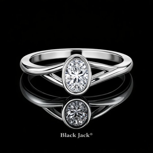 1.00 Carat Lab-Grown Diamond Engagement Ring Oval Cut in 14K White Gold