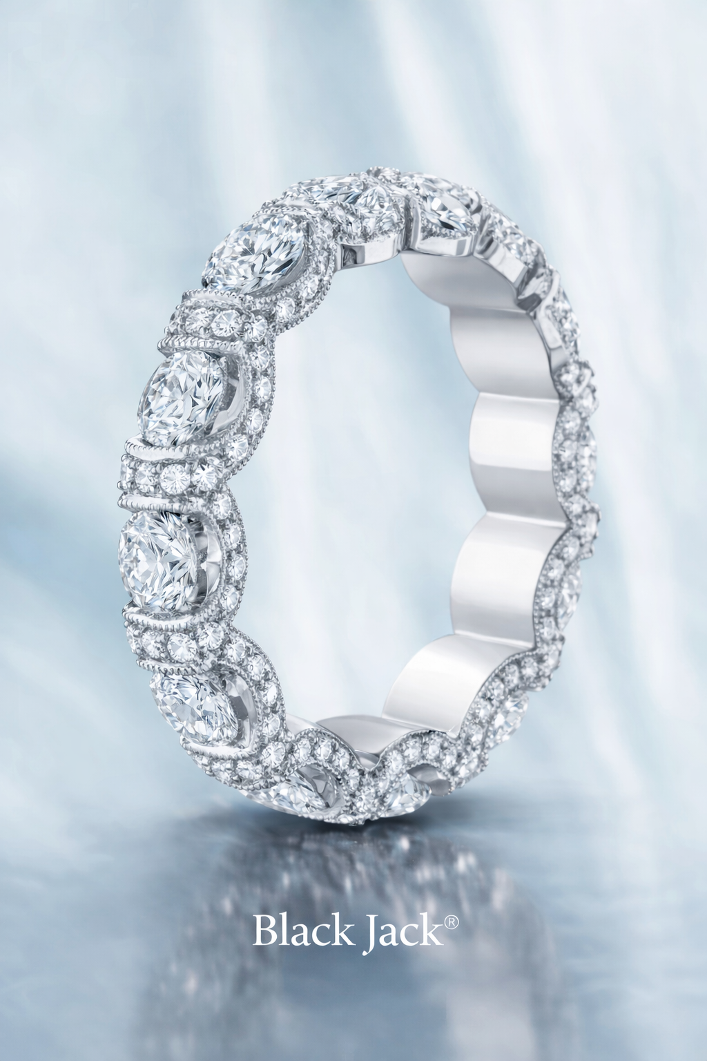 2.50 Carat Lab-Grown Diamond Wedding Band Round Cut in 14K White Gold