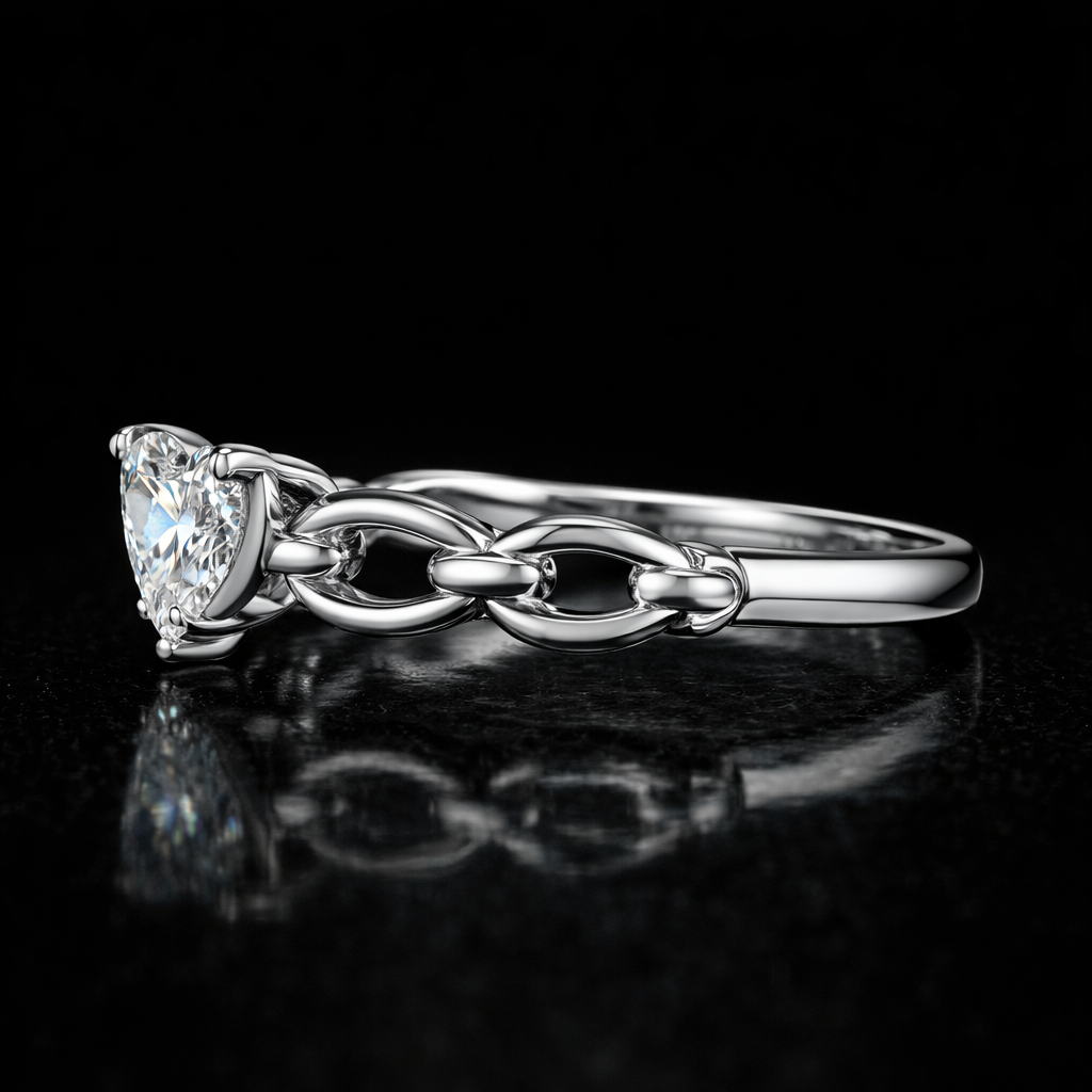 2.00 Carat Heart Cut Lab-Grown Diamond Solitaire Engagement Ring in 925 Sterling Silver