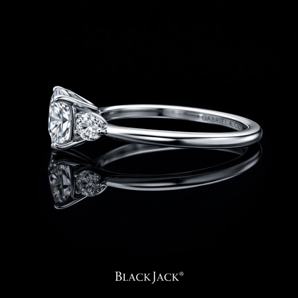 2.50 Carat Lab-Grown Diamond Engagement Ring Round Cut with Side Stones in 14K White Gold