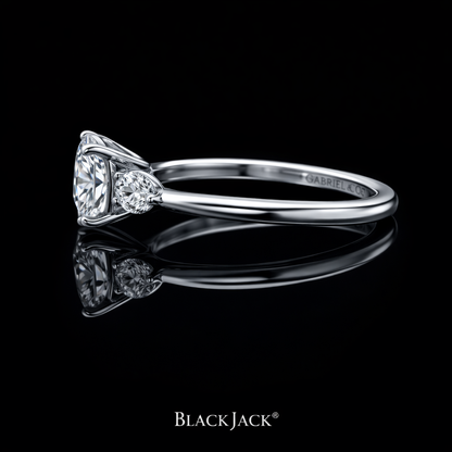 2.50 Carat Lab-Grown Diamond Engagement Ring Round Cut with Side Stones in 14K White Gold