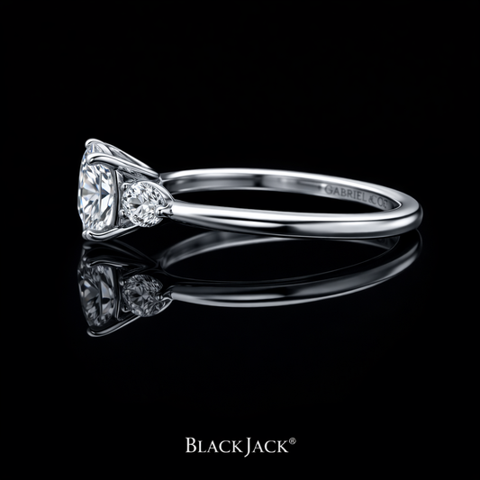 2.50 Carat Lab-Grown Diamond Engagement Ring Round Cut with Side Stones in 14K White Gold