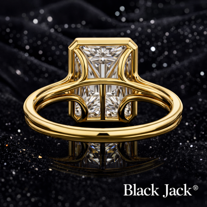 4.00 Carat Lab-Grown Diamond Solitaire Engagement Ring Emerald Cut in 14K Yellow Gold IGI Certified