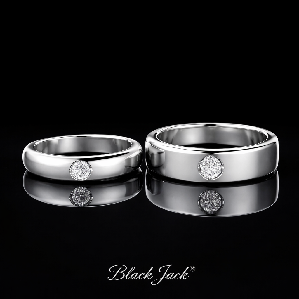 0.15 Ct Women’s Wedding Band and 0.15 Ct Men’s Wedding Band Custom Memory Diamond Couple Wedding Bands – Lab-Grown Diamond from Personal Carbon in 14K Gold