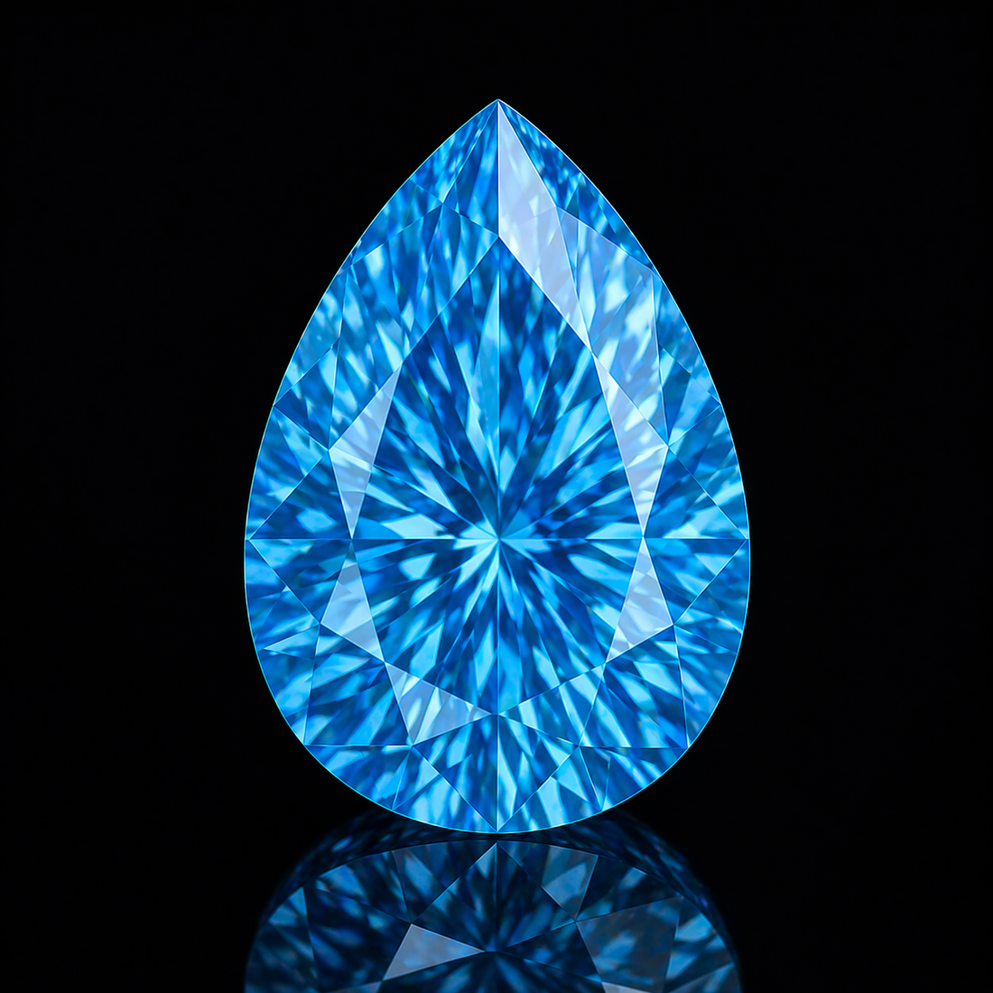 Blue pear shaped Black Jack laboratory-grown Memory Diamond