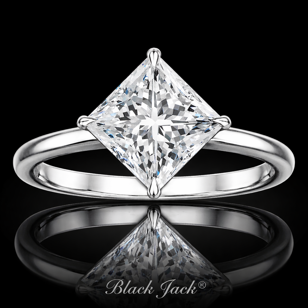 2.50 Ct Lab-Grown Diamond Women’s Solitaire Engagement Ring Princess Cut in 14K White Gold