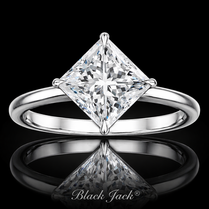 2.50 Ct Lab-Grown Diamond Women’s Solitaire Engagement Ring Princess Cut in 14K White Gold