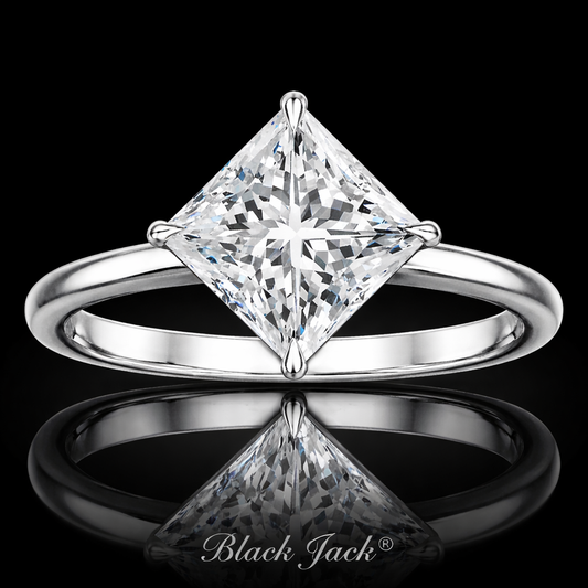 2.50 Ct Lab-Grown Diamond Women’s Solitaire Engagement Ring Princess Cut in 14K White Gold
