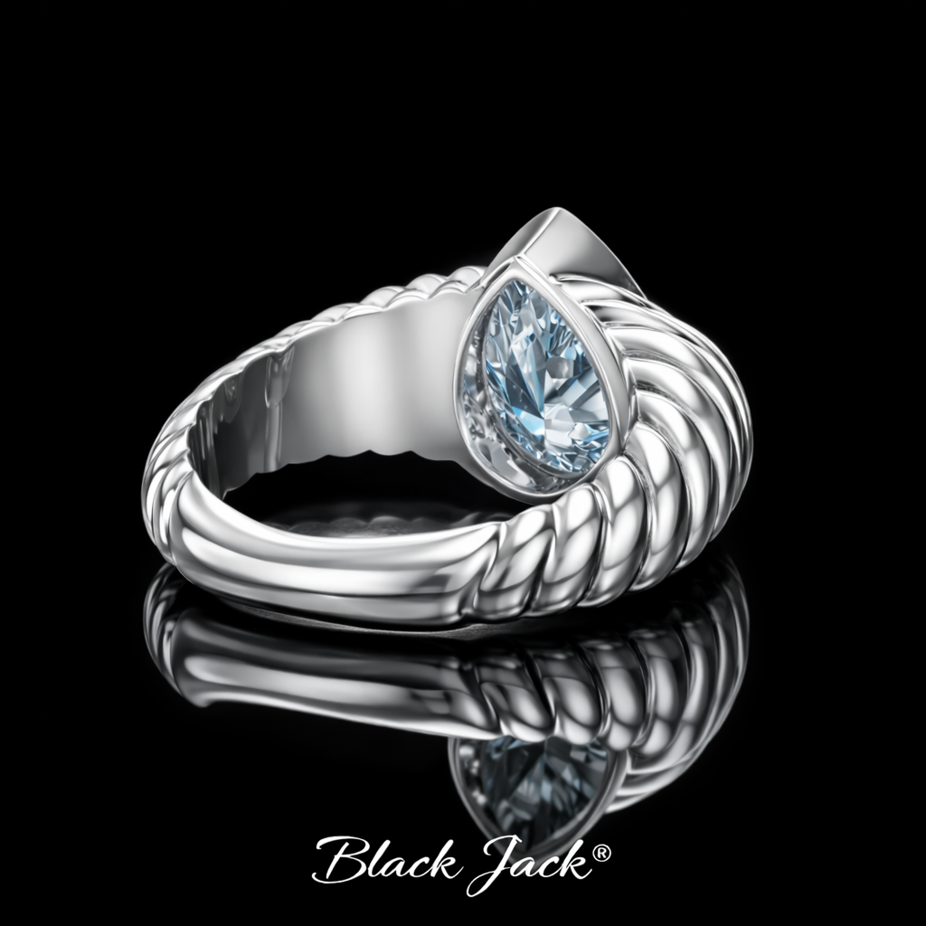 3.00 Carat Pear Cut Moissanite Statement Ring in 925 Sterling Silver