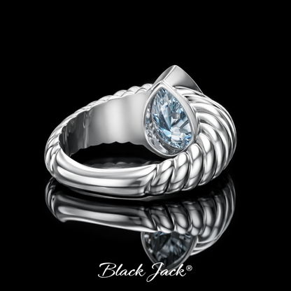 3.00 Carat Pear Cut Moissanite Statement Ring in 925 Sterling Silver
