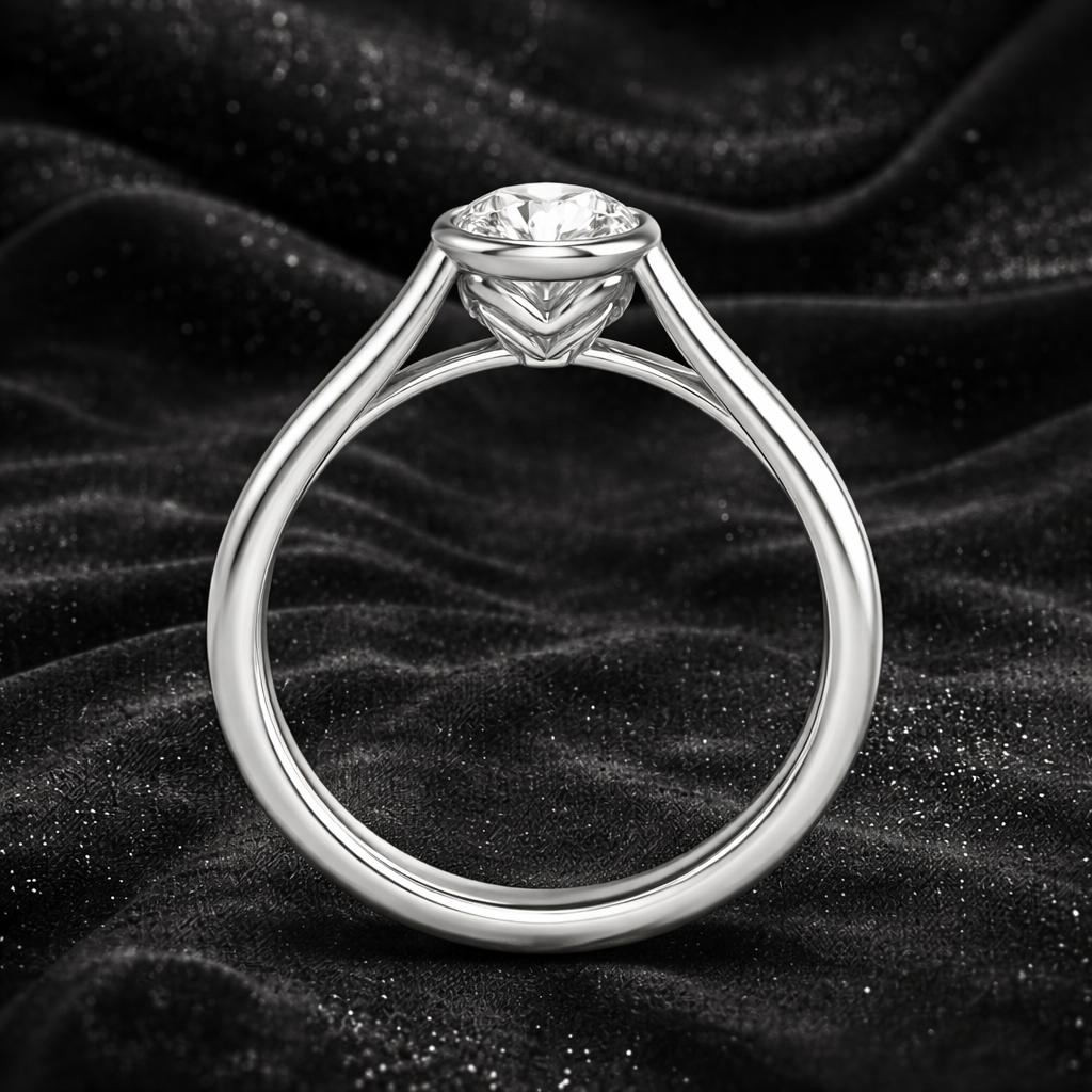 6.10 Carat Lab-Grown Diamond Pavé Engagement Ring – Round Cut in 14K White Gold