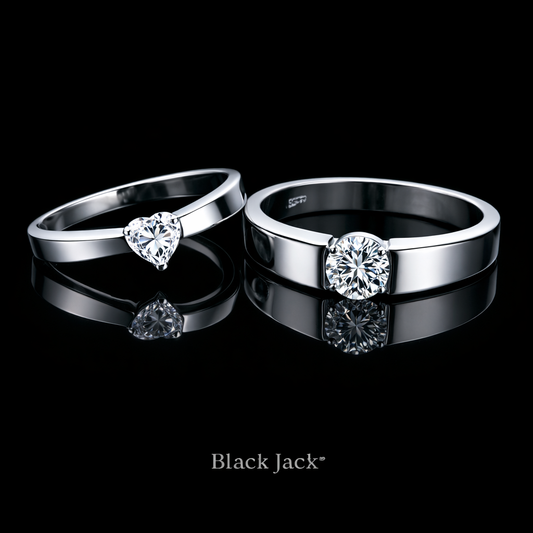 0.50 Ct Women’s Engagement Ring and 1.00 Ct Men’s Engagement Ring Custom Memory Diamond Couple Rings Lab-Grown Diamond from Personal Carbon in 14K Gold