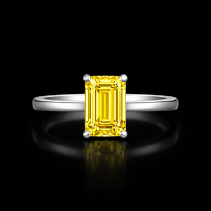 1.00 Carat Lab-Grown Diamond Solitaire Engagement Ring – Emerald Cut in 14K White Gold